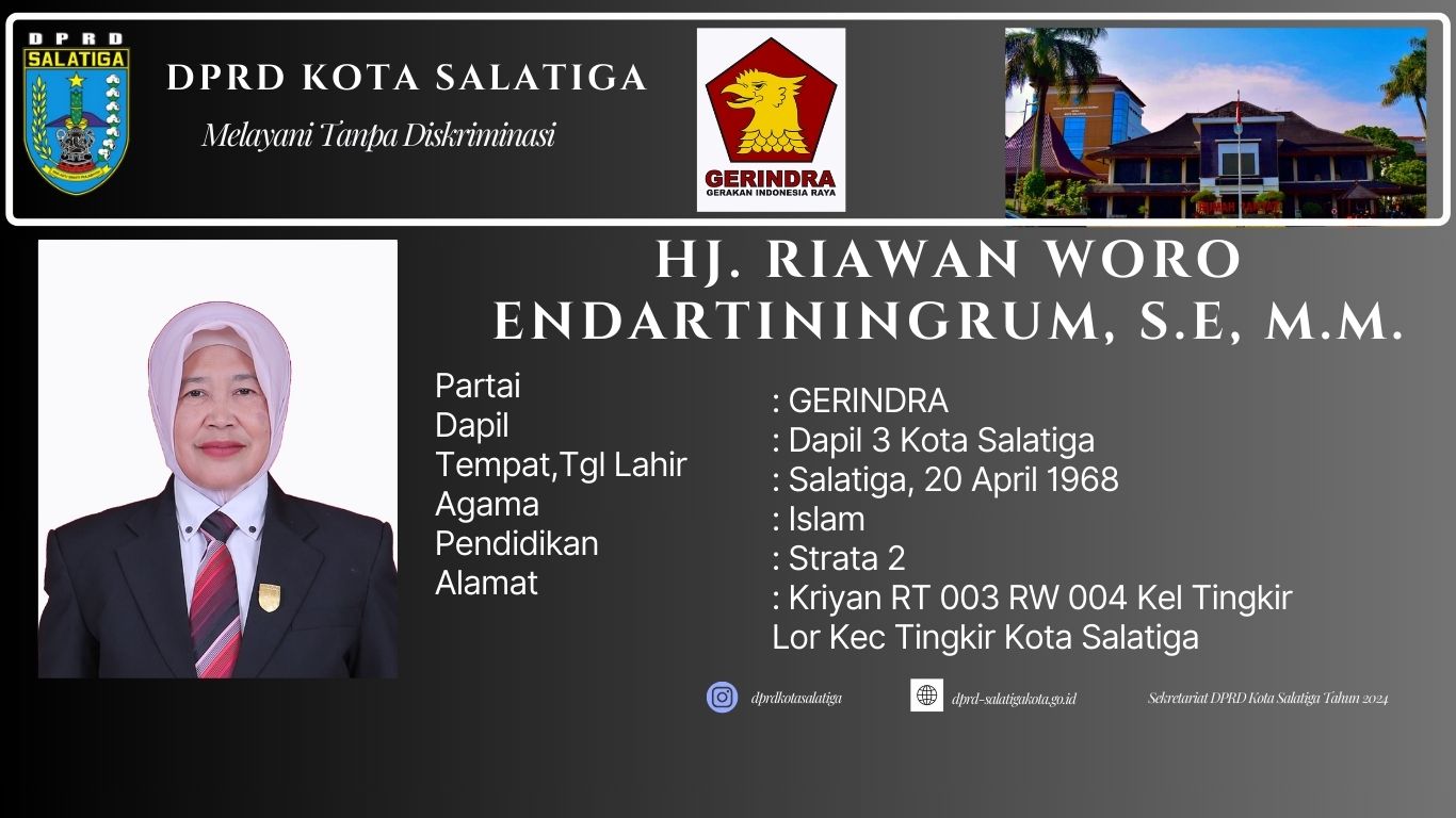 Hj. RIAWAN WORO ENDARTININGRUM, SE, MM – DPRD Kota Salatiga